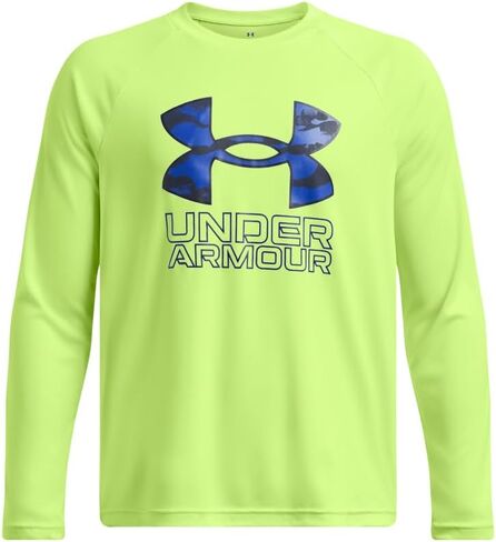 Under Armor Boys Tech Big Logo T-Shirt Long Sleeve ، (326) Vibe / / Blue Atlantis ، X-Large Plus in Kuwait