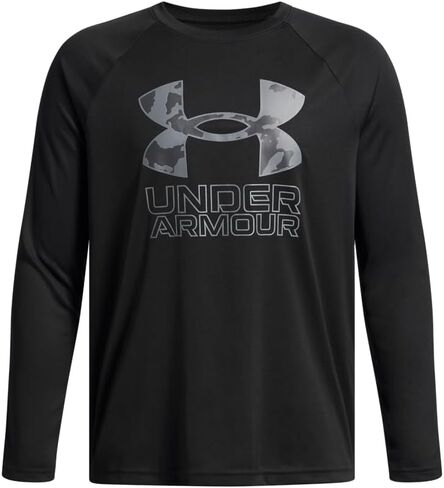 Under Armor Boys Tech Big Logo T-Shirt Long Sleeve ، (326) Vibe / / Blue Atlantis ، X-Large Plus in Kuwait
