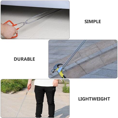 INOOMP Stainless Steel Trash Pliers Garbage Picker Trash Grabber Tool with Random Color Handle for Outdoor and Indoor Waste Pickup in Saudi Arabia