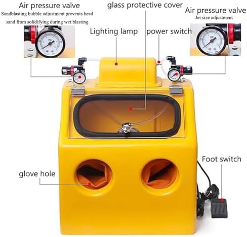 خزانة السفع الرملي المحمولة - آلة السفع الرملي الهوائية لسطح المكتب لإزالة الصدأ المعدني شديد التحمل، تنظيف الشوائب، أداة تفجير كاشطة فعالة in Kuwait