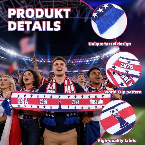 2026 World Cup Fan Scarf, Double-Sided Print, Includes Cheering Wristband and Whistle in Saudi Arabia