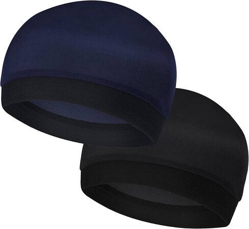 Durags Bonnet 2 PCS Turban Wave Cap Night Grip Loc Turban Caps Skull Beanies Bandana Hat Hair Cover Tie Wrap Scarf in Saudi Arabia