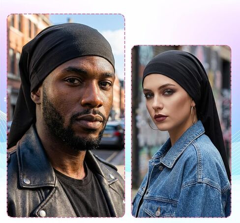 1PCS Unisex Dreadlock Cap Loc Cap, Loc Sock Jumbo Large Satin Bonnet for Sleeping Long Hair Dreads Head Wrap, Loc Bonnet & Dread Caps for Men/Long Hair - Sleeping Cap Black in Saudi Arabia