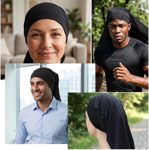 1PCS Unisex Dreadlock Cap Loc Cap, Loc Sock Jumbo Large Satin Bonnet for Sleeping Long Hair Dreads Head Wrap, Loc Bonnet & Dread Caps for Men/Long Hair - Sleeping Cap Black in Saudi Arabia