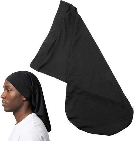 1PCS Unisex Dreadlock Cap Loc Cap, Loc Sock Jumbo Large Satin Bonnet for Sleeping Long Hair Dreads Head Wrap, Loc Bonnet & Dread Caps for Men/Long Hair - Sleeping Cap Black in Saudi Arabia