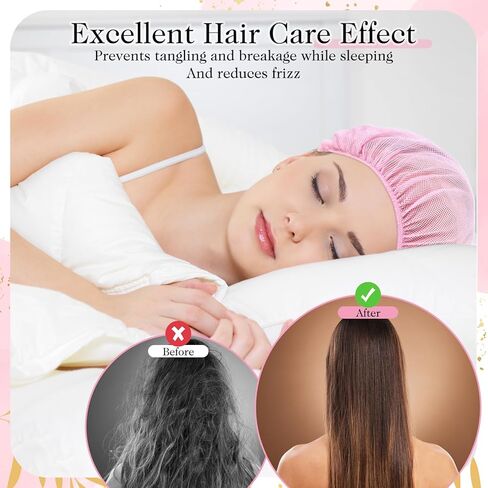 4 Pcs Hair Net For Sleeping Mesh Sleep Bonnets For Women Sleeping Hair Nets Cap, Comfortable And Breathable Mesh Sleep Bonnet For Sleeping, Sleeping Hair Nets Cap For Curly Hair (Black, Pink) in Saudi Arabia