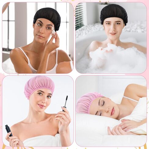 4 Pcs Hair Net For Sleeping Mesh Sleep Bonnets For Women Sleeping Hair Nets Cap, Comfortable And Breathable Mesh Sleep Bonnet For Sleeping, Sleeping Hair Nets Cap For Curly Hair (Black, Pink) in Saudi Arabia