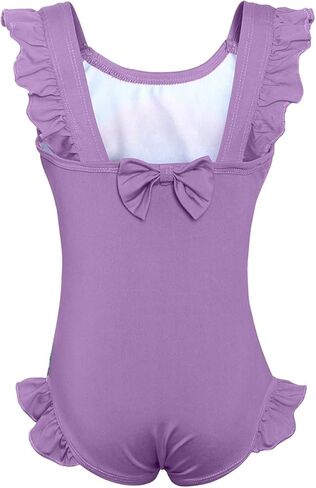 Girls Summer Cute Unicorn Print One-Piece Swimsuit Kids Flutter Sleeve Swimwear for Pool Beach in Saudi Arabia