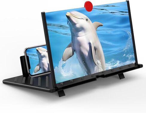 21 بوصة مكبّر الشاشة للكمبيوتر المحمول ， 3D HD شاشة موسعات الأفلام ومقاطع الفيديو والألعاب ، مكبّر الشاشة مع سطح مكتب لتصميم الزاوية القابل للتعديل مكبرًا لكبار السن (أسود) in Kuwait