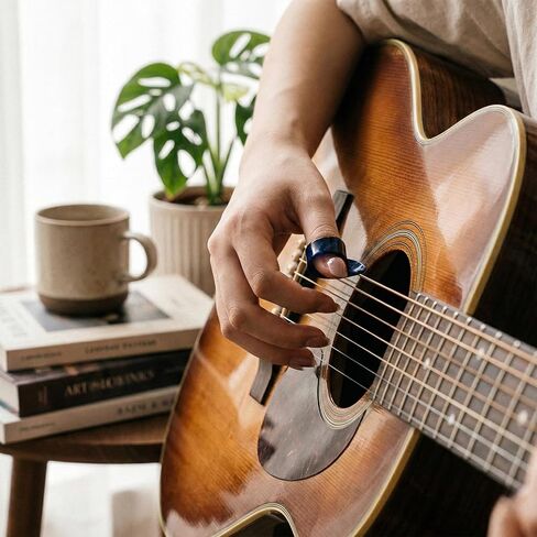 12Pcs Thumb Picks Medium Finger Picks, 6 Colors Flat Thumbpicks Guitar Thumb-Picks, Thumb Finger Pick Plectrum for Fingerstyle Acoustic Guitar Banjo or Ukulele Harp Bass in Saudi Arabia