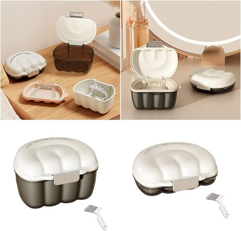 Compact Retainer Box Denture Holder With Filter Rack Discreet Aligner Storage For Travel Hygienic Retainer Case in Saudi Arabia
