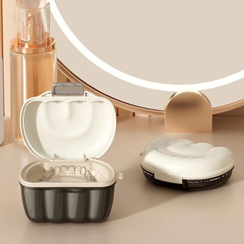 Compact Retainer Box Denture Holder With Filter Rack Discreet Aligner Storage For Travel Hygienic Retainer Case in Saudi Arabia