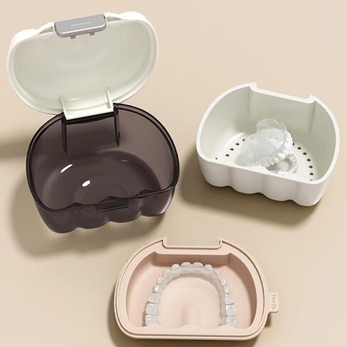 Compact Retainer Box Denture Holder With Filter Rack Discreet Aligner Storage For Travel Hygienic Retainer Case in Saudi Arabia