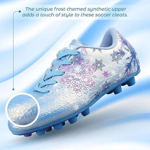 Vizari Frost Kids Soccer Cleats – Toddler, Little Kids Firm Ground Football Shoes with Rubber Studs | Lightweight, Comfortable, Non-Slip Design Blue in Saudi Arabia