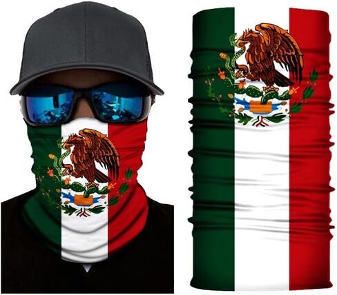 2Pcs Mexican Flag Summer Neck Gaiter, Mexican Flag Outdoor Balaclava, Breathable Cool Sun Protection Mask in Saudi Arabia