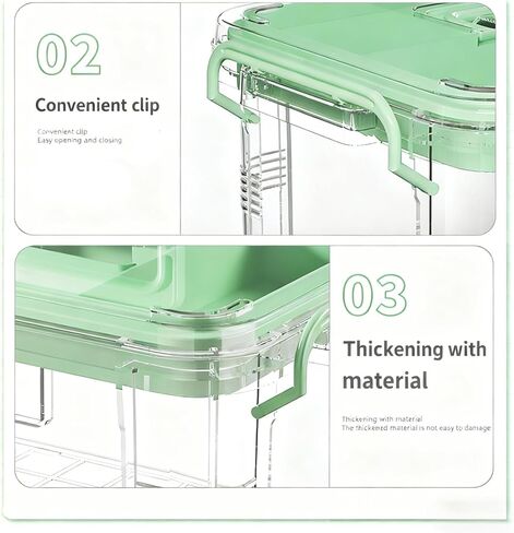 UNITED FLAMES 2-Pack Clear Medicine Storage Box, First Aid Box Empty with Locking Lid & Handle, Medicine Organizer Box with Removable Tray for Home & Pet Care in Saudi Arabia