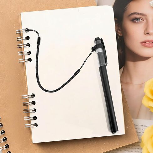 8 Pcs Pen Lanyard, 9.8" Pen Leash for Clipboard,Elastic Lanyard Tether with Silicone Rings, Retractable Stylus Tethers Holder Anti-Lost for Tether Drawing Pens to Touchscreen (Black) in Saudi Arabia