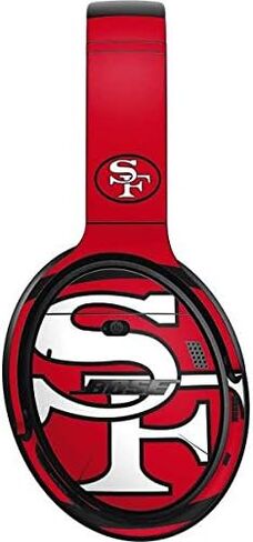 غلاف صوتي من Skinit متوافق مع سماعات الرأس Bose QuietComfort 35 II - تصميم شعار NFL San Francisco 49ers Retro المرخص رسميًا in Saudi Arabia