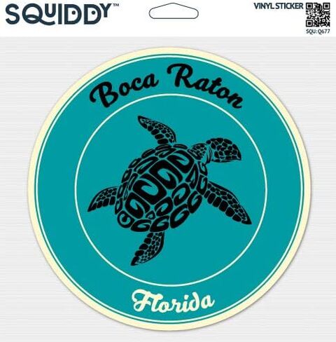 Squiddy Boca Raton Florida - Vinyl Sticker Decal for Phone, Laptop, Water Bottle (2.5" high) in Saudi Arabia