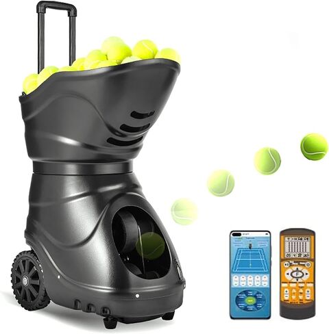 Tennis Machine, Adjustable Tennis Ball Tosser, Multifunction Training Modes, with Remote Control Equipment, 150 Large Capacity, for Solo Training Sports in Saudi Arabia