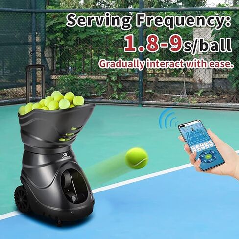 Tennis Machine, Adjustable Tennis Ball Tosser, Multifunction Training Modes, with Remote Control Equipment, 150 Large Capacity, for Solo Training Sports in Saudi Arabia