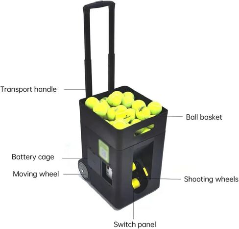 Tennis Ball Machine, Automatic Tennis Ball Launcher, Remote Control & APP, Multiple Oscillation Modes, Pre-Programmed and Custom Drills, Large Capacity, for Adults Kids Beginners in Saudi Arabia