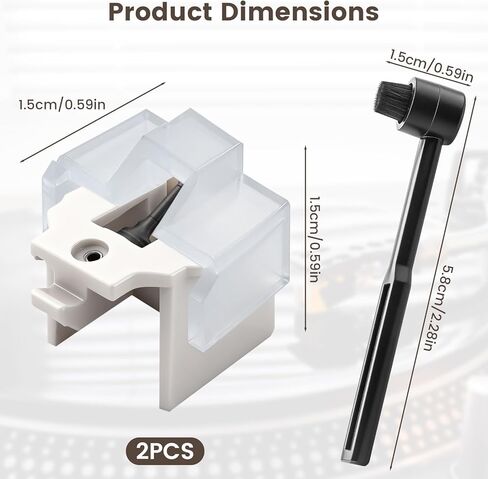 2 Pcs Record Player Needle Replacement, Conical Record Player Needles with Brush Parts Accessories Compatible with AT-LP60X AT-LP60XBT AT3600L AT-LP2D-USB AT-PL300 in Saudi Arabia