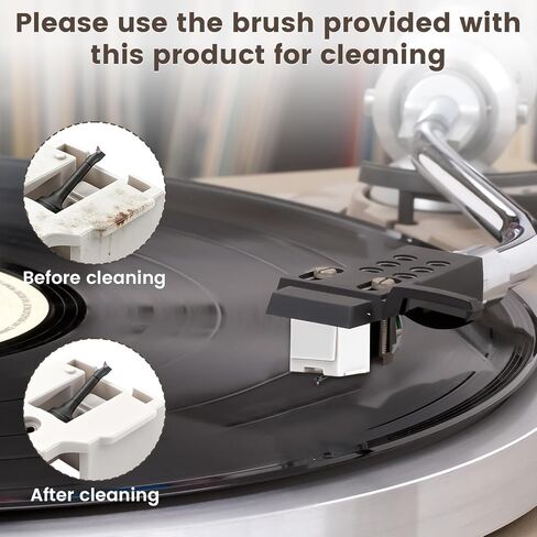 2 Pcs Record Player Needle Replacement, Conical Record Player Needles with Brush Parts Accessories Compatible with AT-LP60X AT-LP60XBT AT3600L AT-LP2D-USB AT-PL300 in Saudi Arabia