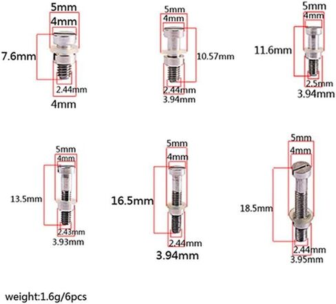 Alnicov 6PCS Turntable Headshell Cartridge Stylus Mounting Kit， Metal Screw Bolt Nut Washer Set for Lp Record Player Accessories in Saudi Arabia