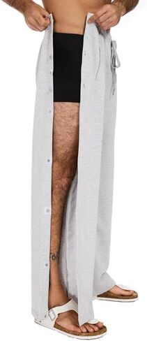 Men’s Post Surgery Tear Away Pants, Side Open Magnetic Breakaway Sweatpants with Pockets, Easy Dressing Loose Fit in Kuwait