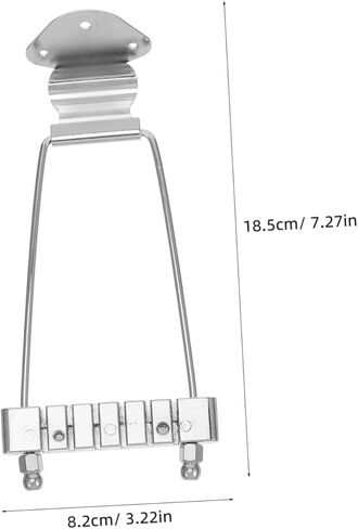 Totority Professional Silver Tailpiece Bridge String Guitar and Bass Zinc Alloy Replacement with String Spacing Compatible with Jazz Electric Models No Screws Included in Saudi Arabia