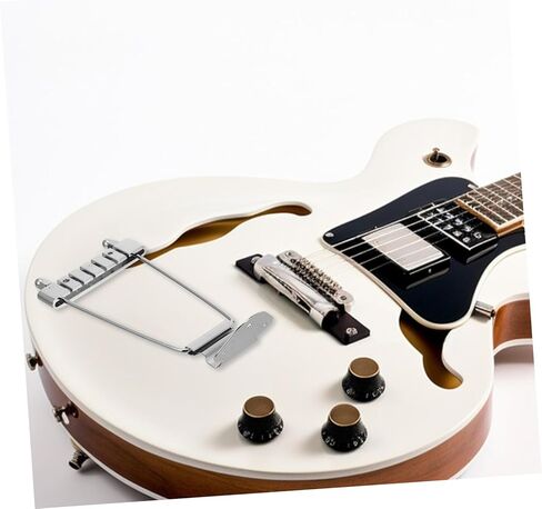 Totority Professional Silver Tailpiece Bridge String Guitar and Bass Zinc Alloy Replacement with String Spacing Compatible with Jazz Electric Models No Screws Included in Saudi Arabia