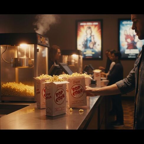 Snappy 4J Red & White Striped Close Top Popcorn Boxes, Popcorn Containers 25 Count, Movie Night Supplies 2.3 oz. Capacity, 5.75" x 2.5" x 8.5" in Kuwait