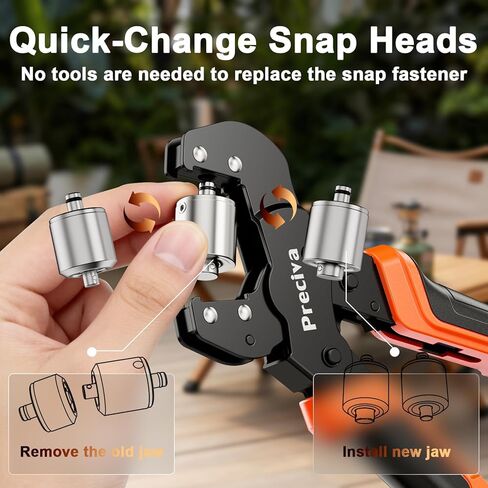 Preciva 3-Size Grommet Tool Kit of 1/2" 1/4" 3/8" - Hole Punch & Eyelet Setting Tool with 300Pcs Grommets | Handheld Eyelet Plier for Tarps, Tents, Canvas, Vinyl & Leather Crafting in Kuwait