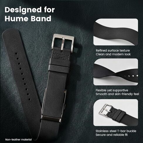BlackPro for Hume Band Replacement Strap, FKM Rubber Loop Strap for HumeHealth Watch Band, Waterproof Adjustable Soft Fluororubber Rubber Wristband for Hume Smart Fitness Tracker in Kuwait