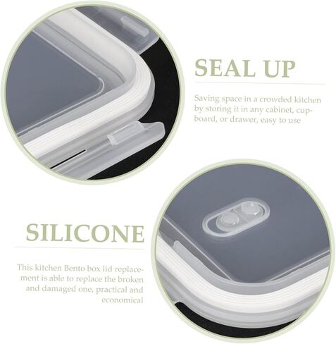 Cabilock Leak-proof Lid Replacement Reusable Food Box Cover for Lunch Box Airtight Seal Glass Container Compatible for Meal Prep Travel and Office in Saudi Arabia