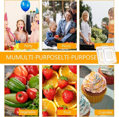 6 قطع من أغطية مقلاة الطعام NSF بمقبض | بولي كربونات مقاس 1/6 | أغطية حاويات مطعم الفندق للمطبخ التجاري | بلاستيك شفاف آمن للاستخدام في غسالة الأطباق in Kuwait