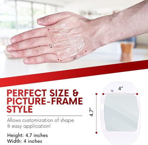 ضمادة شفافة مقاس 10.16 سم × 11.43 سم (10 عبوات) - ضمادات جروح لاصقة مقاومة للماء للاستحمام بعد العمليات الجراحية، درع IV، رعاية ما بعد الوشم، رقع شفافة قابلة للتنفس من HEALQU in Kuwait