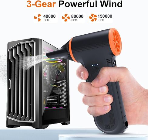 X3mini Electric Air Duster-110000RPM Super Power Cordless Air Duster, 3-Gear Adjustable Mini Blower with Fast Charging, Dust Blower for Computer, Keyboard, House, Outdoor and Car in Kuwait