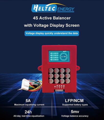 4S 6S 8S Balancer النشط مع شاشة الجهد LIFEPO4 معادل LIPO/LTO اختبار الجهد البطارية (4S LIFEPO4 LIPO) in Kuwait