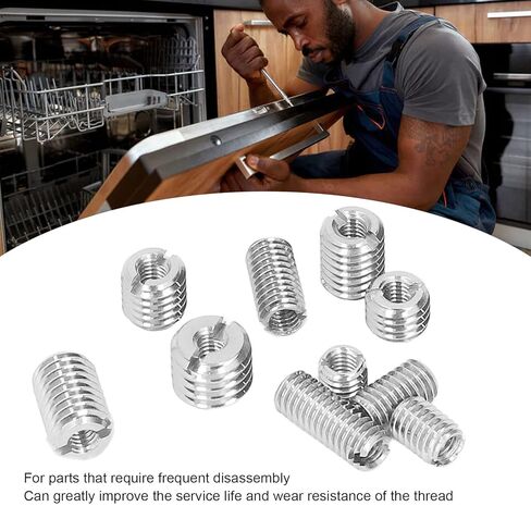 50Pcs Threaded Inserts Stainless Steel Thread Insert Assortment Kit with Storage Box Silver in Saudi Arabia