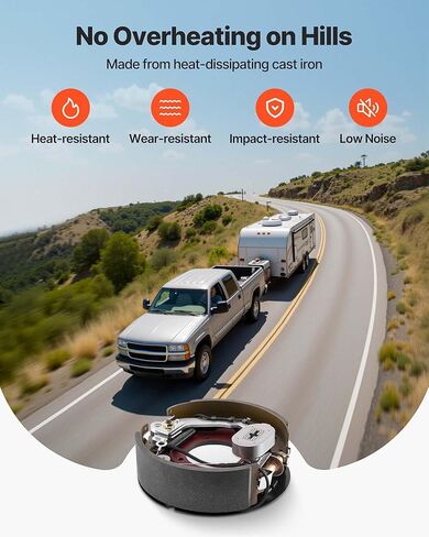 مجموعة فرامل Vevor Electric Trailer Brake ، 10 "× 2-1/4" ، و 2 أزواج مجموعة الفرامل الكهربائية المعدلة ذاتيا لمحور 3500 رطل ، وتصاعد 4 حفرة ، وألواح دعم لاستبدال جزء الفرامل (2 يمين + 2 يسار) in Saudi Arabia