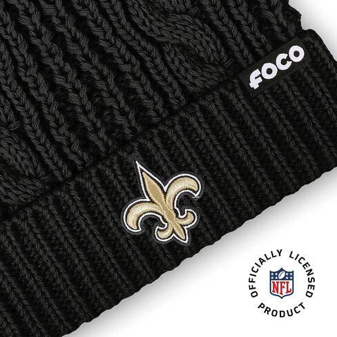 قبعة صغيرة للسيدات من FOCO New Orleans Saints NFL مصنوعة من الفرو الصناعي بلون الفريق in Saudi Arabia
