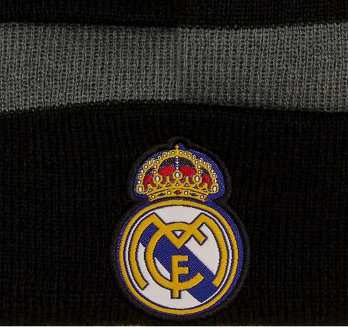 2024 Compatible with Real Madrid Official Grey with Black Line Pattern Beanie in Saudi Arabia