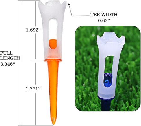 heyous 10PCS Orange Plastic Golf Tee Peg Length 3.346 Inch Golf Equipment Suitable for Casual Gaming and Competitive Tournaments in Saudi Arabia