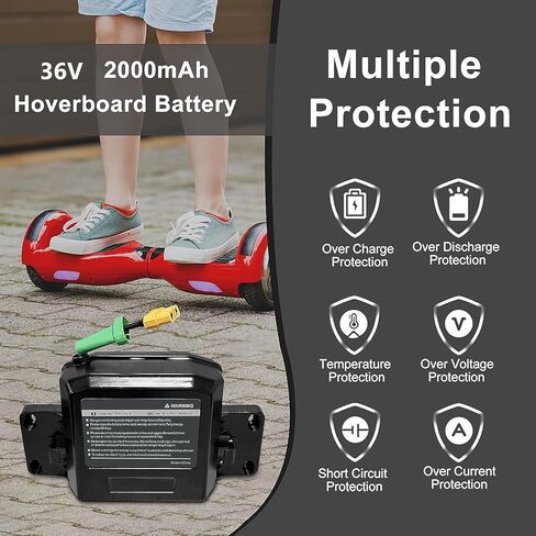 36V 2Ah Li-ion Battery Replacement for Jetson Hoverboard Batteries with 72Wh Power High Performance, Longer-Lasting Life Rechargeable Battery in Kuwait