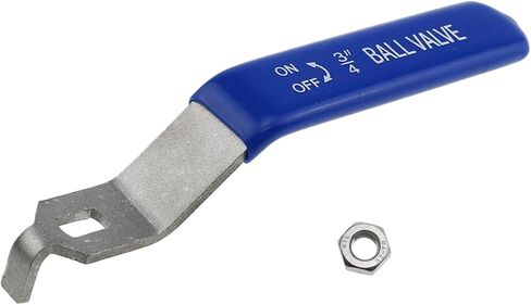 Stainless Steel Lever Handle with M10 Nut for DN20 Ball Valve, Quarter Turn Operation, Blue Plastic Grip & Chrome Plated Finish (DN20 3/4") in Kuwait