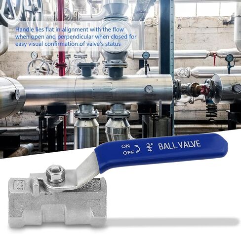 Stainless Steel Lever Handle with M10 Nut for DN20 Ball Valve, Quarter Turn Operation, Blue Plastic Grip & Chrome Plated Finish (DN20 3/4") in Kuwait