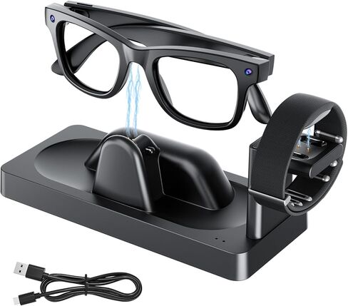 Charging Station for Meta Ray-Ban Display Glasses&for Meta Neural Band, Charger Dock for RayBan Met-A Display Smart Glasses Accessories「3-in-1 Charging,Compact,Status Indicator,Circuit Protection」 in Kuwait