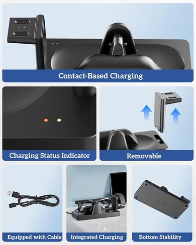 Charging Station for Meta Ray-Ban Display Glasses&for Meta Neural Band, Charger Dock for RayBan Met-A Display Smart Glasses Accessories「3-in-1 Charging,Compact,Status Indicator,Circuit Protection」 in Kuwait